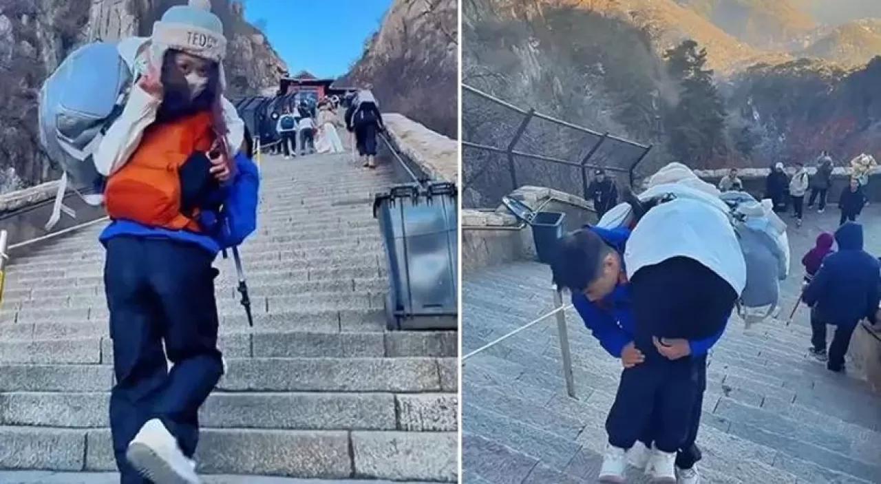 Sırtında Taşıdığı Turistlerden Binlerce Dolar Kazanıyor!