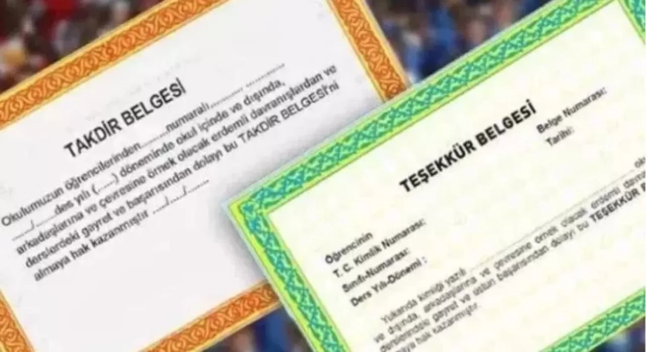 Ortaokul ve liselerde taktir ve teşekkür belgesi için gerekli puanlar nelerdir?