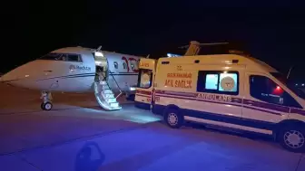 Acil durumda olan Down sendromlu bebek için ambulans uçak havalandı