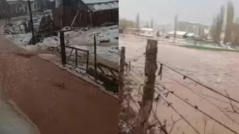 Sivas Yanalak köyünden geçen dere taştı