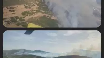 Ekipler karadan ve havadan müdahale ediyor