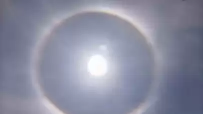 Develi ilçesinde nadir görülen ışık halkası 'Halo' olayı gözlerden kaçmadı