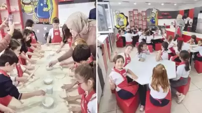 İlkokul öğrencileri için mutfakta eğitim zamanı