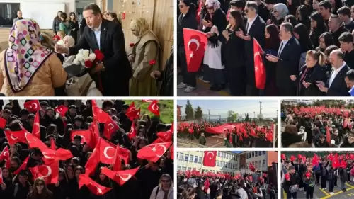 Türkiye’nin dört bir yanındaki okullarda anlamlı manzara! Eğitim neferleri, vatan sevgisini sınıflara taşıyarak ders başı yaptı. 81 ilde ay yıldızlı bayraklar eşliğinde tek yürek olundu.