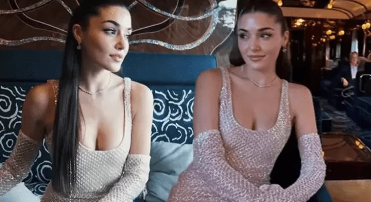Ünlü oyuncu Hande Erçel’in trende verdiği pozlar sosyal medyayı salladı!
