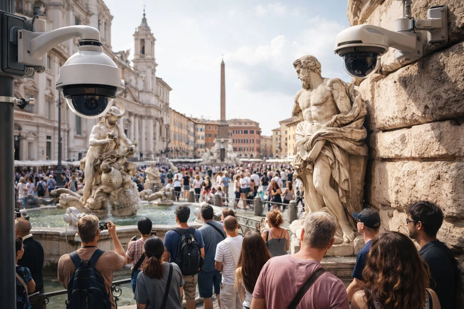 ROMA HEYKELLERİ TURİST AKININA KARŞI KORUNUYOR
