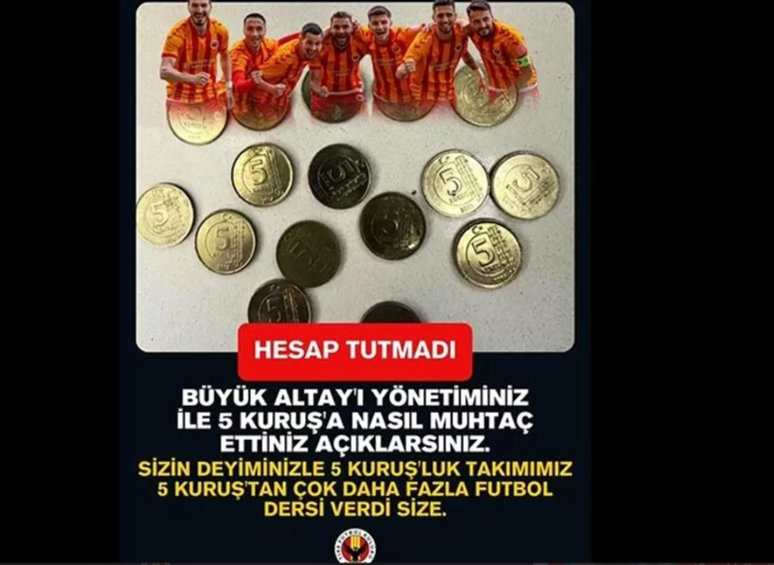 Tire FK'dan Altay'a gönderme: "Hesap tutmadı"