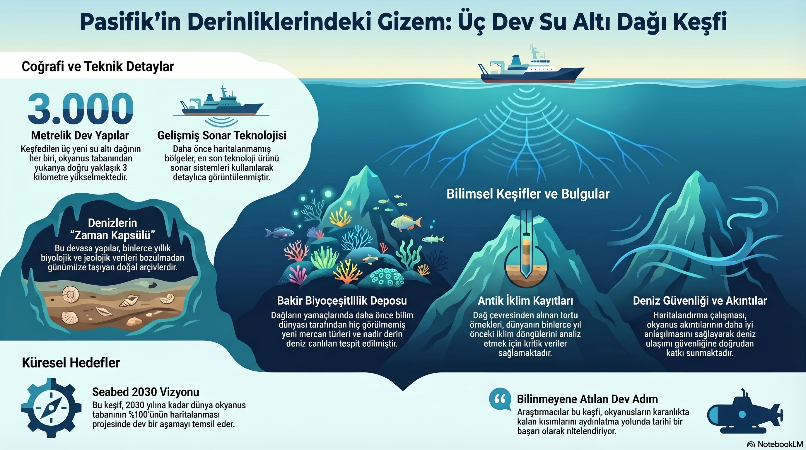 Özel Haber: Pasifik Okyanusu’nda keşfedilen dev su altı dağları bilim dünyasını heyecanlandırdı