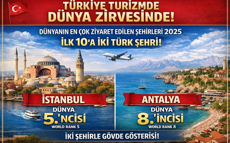 Dünya Turizminde Türk Damgası: İstanbul ve Antalya En Çok Ziyaret Edilen 10 Şehir Arasında!